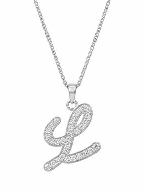 'L' Pendant Necklace - Silver tone